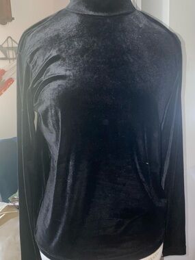 Lauren Ralph Lauren Vintage Black Velvet Turtleneck Green Label